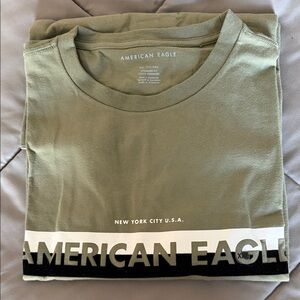 American Eagle Outfitters Olive Green Men's Tee